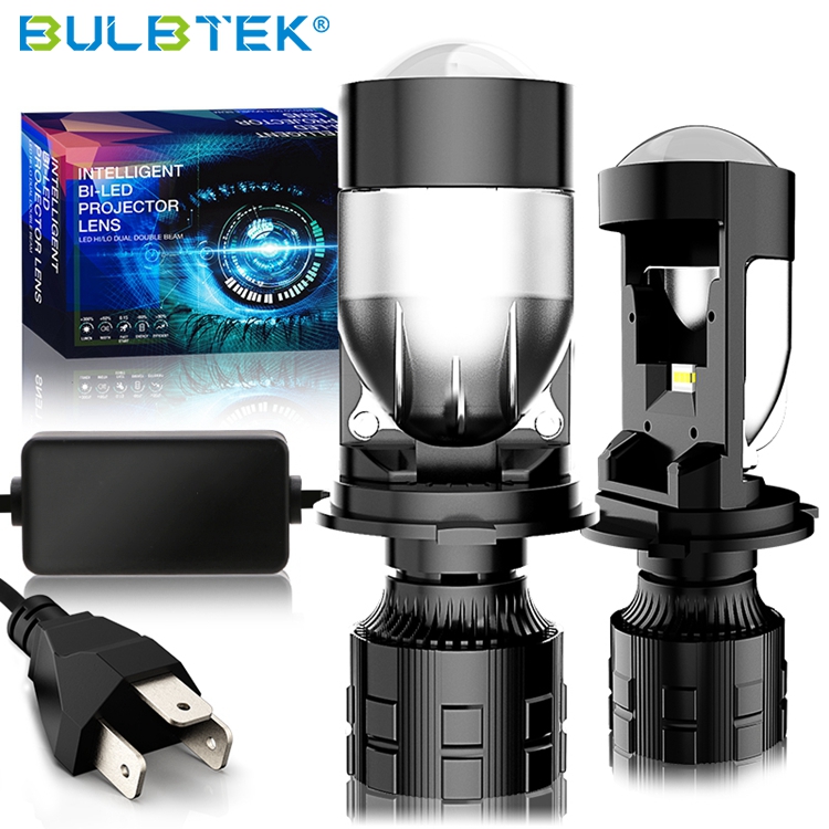 BULBTEK AM02 13000 Lumen 150W Projector Headlight Lens H4 Auto Car LED Light Retrofit Motorcycle Bulb LED BiLED Headlight Bulbs