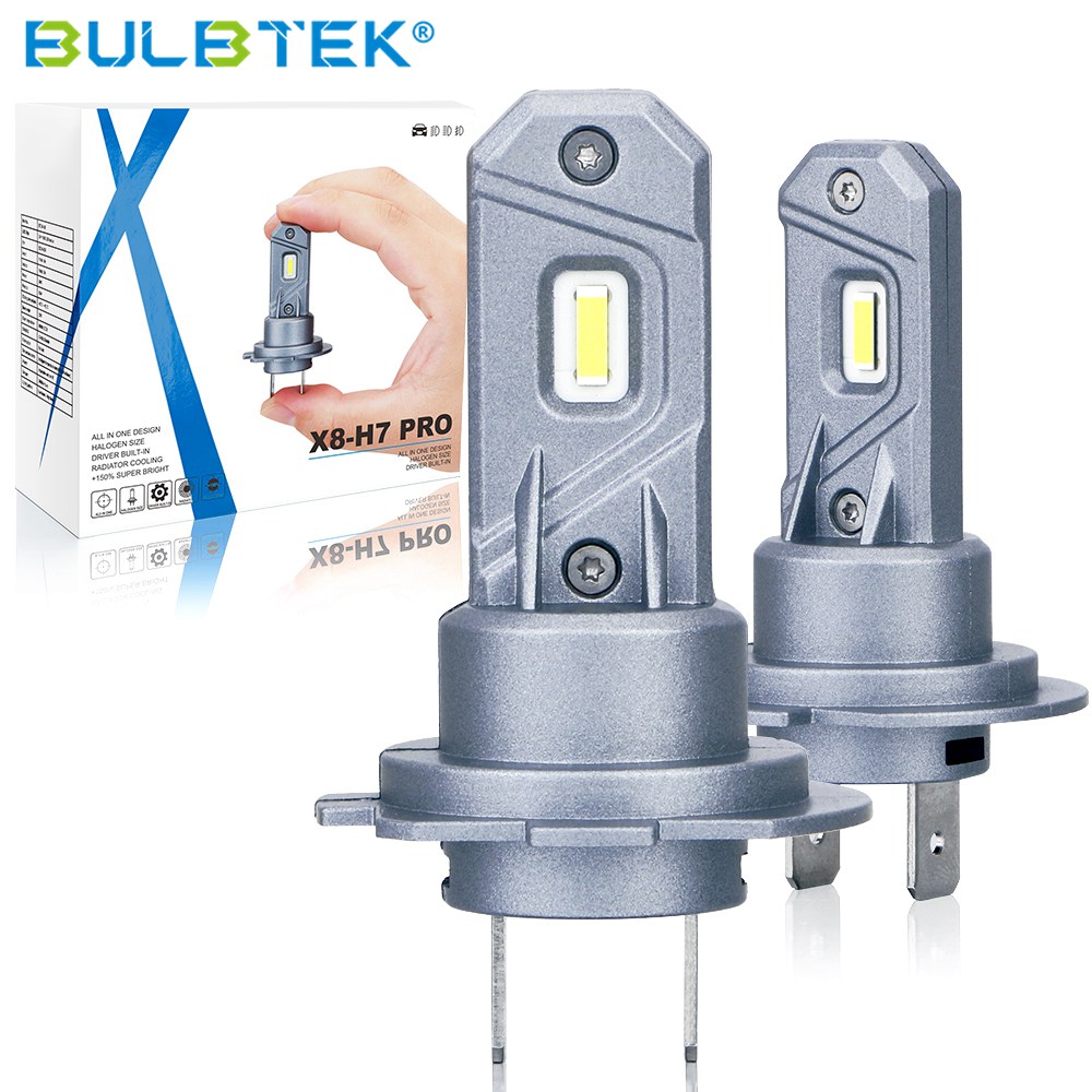 BULBTEK X8 H7 Pro 360 LED Light Canbus Ampoule 6000K 6500K 100W Halogen Replacement Mini Auto Car Lamp LED Headlight Bulb For VW