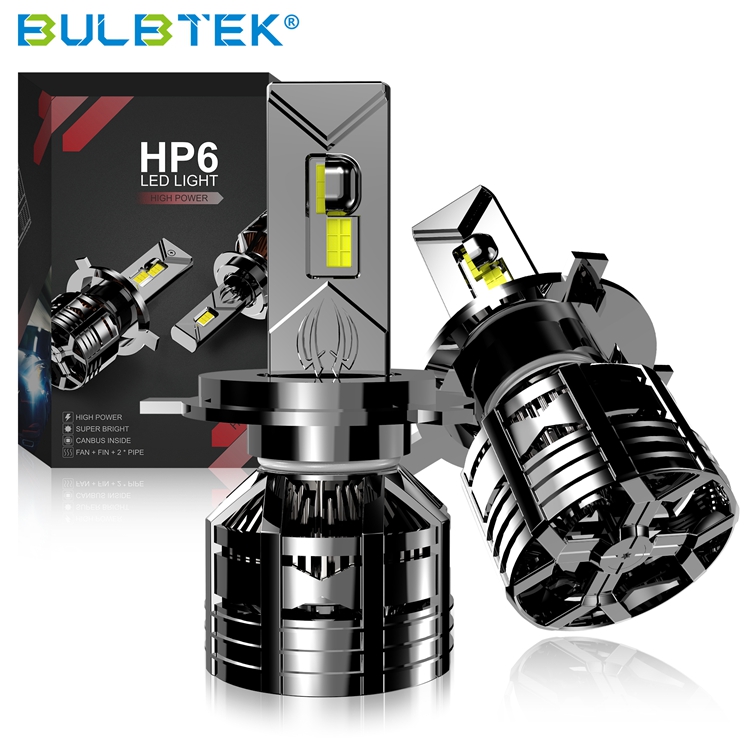 BULBTEK HP6 High Power 500W 50000 LM Super Bright CANBUS LED Headlight Bulb H1 H4 H7 H11 9005 9006 9012 Auto LED Head Lamp Bulb