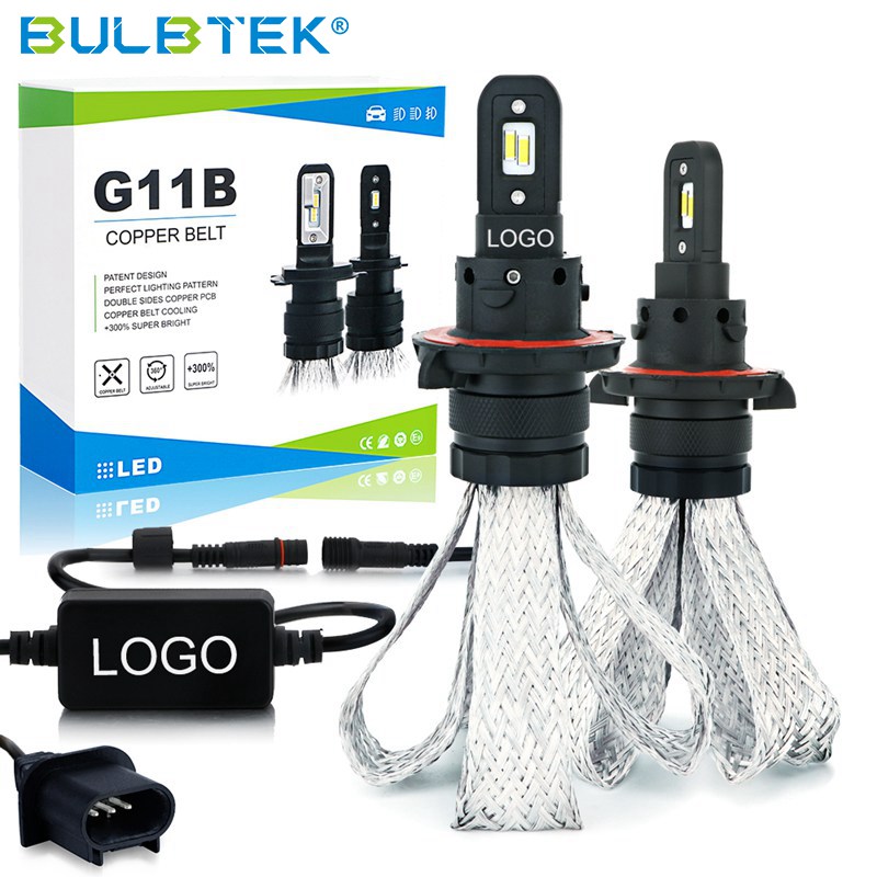 BULBTEK G11B Fanless Universal LED Headlight Bulb 18 Months Warranty Wholesale CANBUS LED Bulb Car Headlamp 