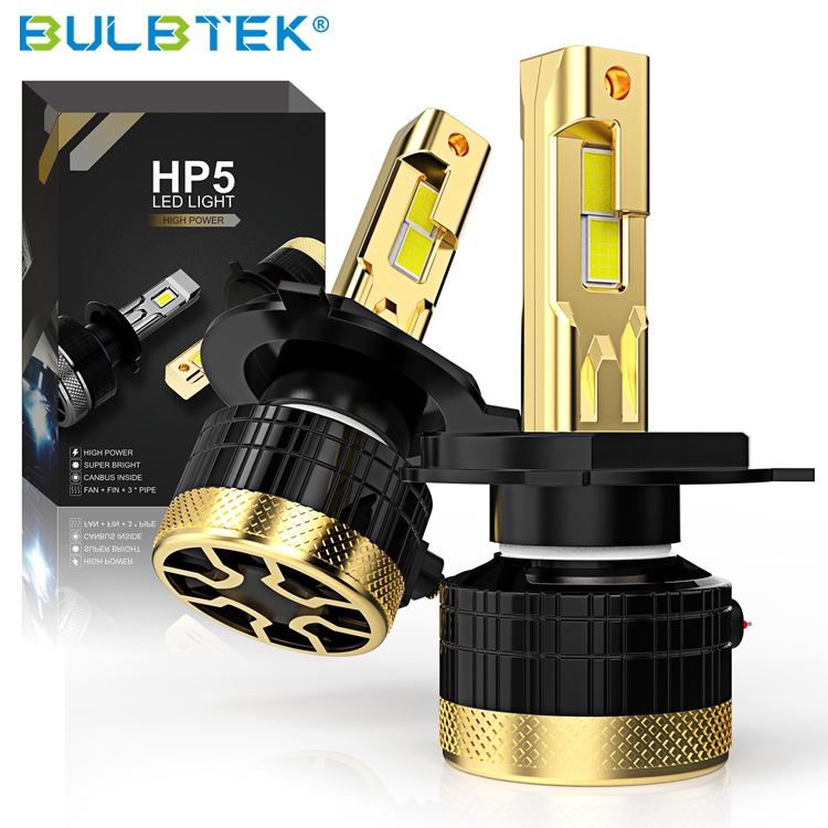 BULBTEK HP5 Auto LED Headlight Bulb 500W 50000 LM Car LED Light 12V 24V CANBUS LED Lamp H4 H7 H11 9005 9006 Dual Beam Headlight Bulb
