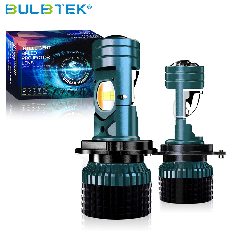 BULBTEK AM12 High Power 300W 30000 LM Bi LED Projector Lens H4 9003 HB2 High Low Beam Auto LED Bulb Car Headlight