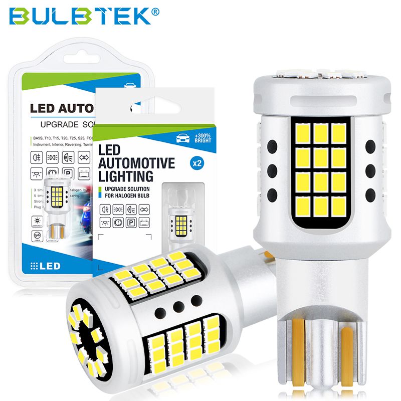BULBTEK SMD2016-1 T15 T16 Car LED Bulb LED Reversing Lamp Signal Light CANBUS Auto LED Bulb