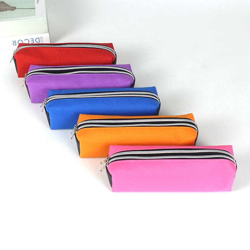 Ultralight polyester printing pencil pouch glasses bag pen case travel makeup zipper bag for student teens girls kids China OEM factory supply