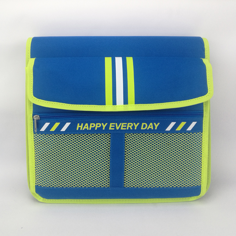 Multifunctional polyester/PP zipper binder pouch case 2 compartments front magic tape closure pocket with wraparound zipper closure with 3 round ring binder with interior grid pocket large capacity for business office school supplies for men women China OEM factory supply custom logo