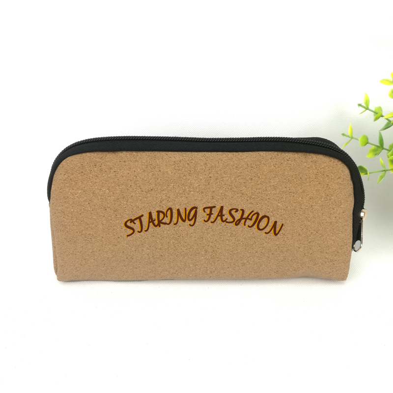 Open-wide zipper closure design khaki staring fashion printing leather+polyester pencil pouch pen case with zipper closure with inner mesh grid pocket and pen holder large capacity cosmetic bag organizer great gift for men women for office business school stationery supplies China OEM factory