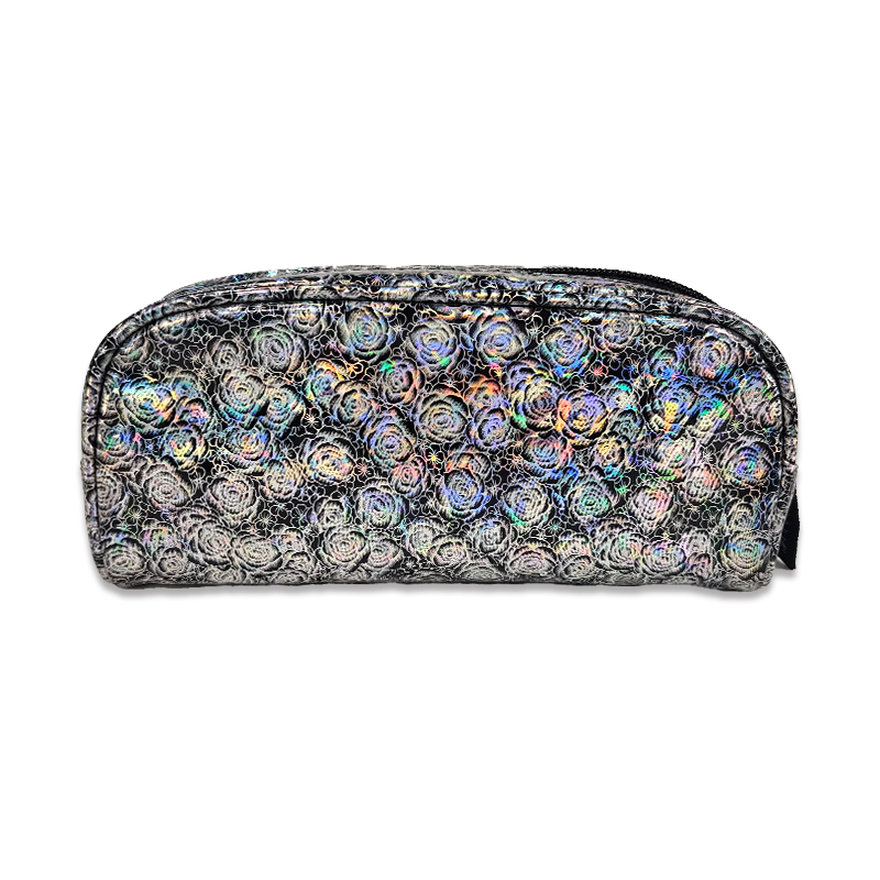 Stylish full holographic printing pencil pouch with zipper closure large capacity for business office school supplies for all ages China OEM factory
