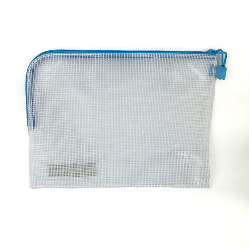 Simple portable transparent PVC zipper bag with zipper closure large capacity file document organizer for business office school supplies daily use for all ages