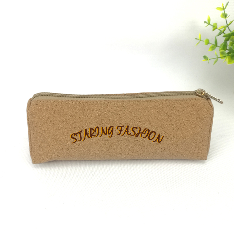 Slim fit design khaki staring fashion printing leather+polyester pencil pouch pen case with zipper closure roomy capacity cosmetic bag organizer great gift for men women for office business school stationery supplies China OEM factory
