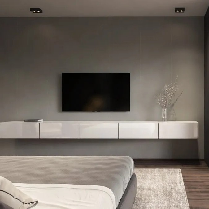 High end nordic hotel luxury grey fabric furniture bedroom set