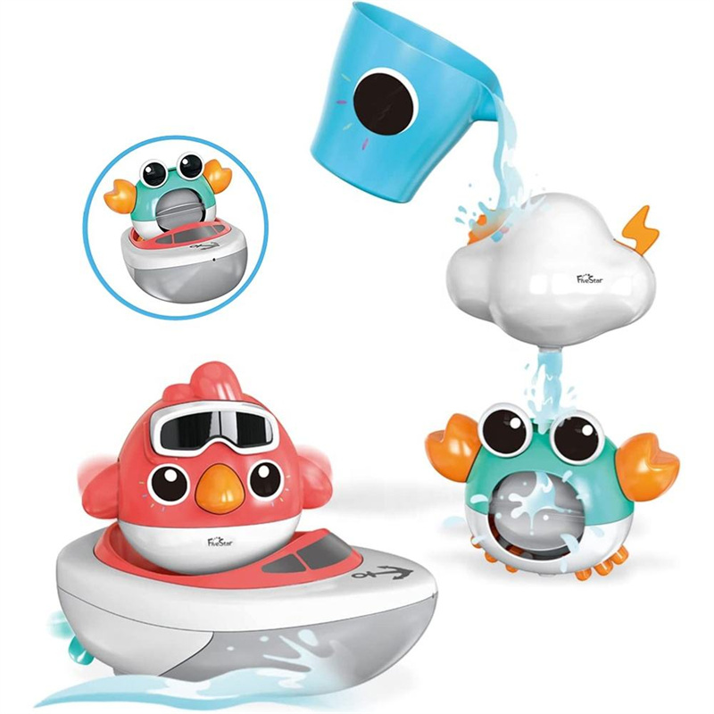 New coming baby bathtub water toys swimming pool wind up boat toy bathroom bath sucker crab bird cloud water toy for toddlers