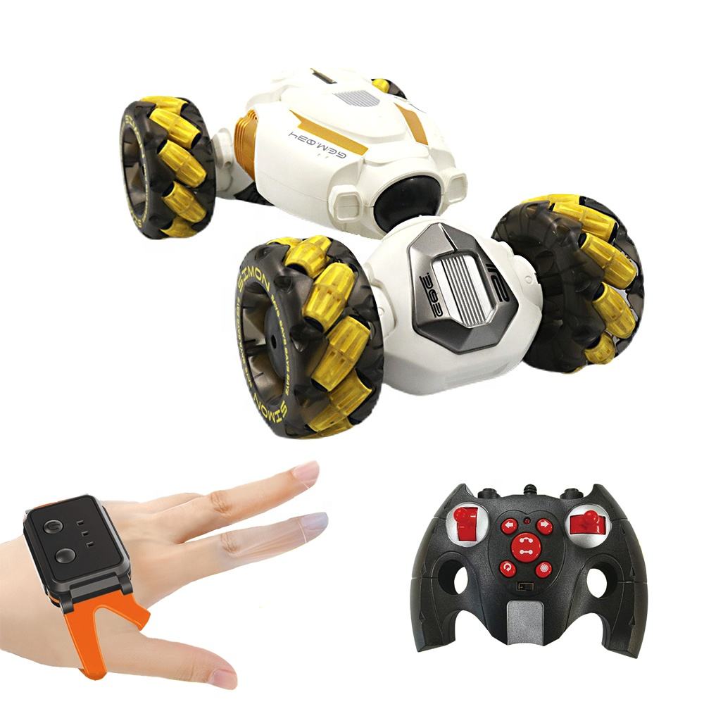 Two Modes Watch RC Deformation Drift Car Remote Control Twist Stunt Car Toys for Kids with Gesture Sense Control and Lighting