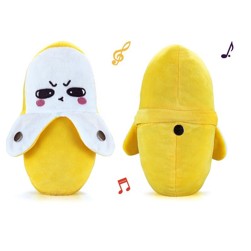 New design musical play induction beat piano plush toy singing doll banana follow beats baby soothing stuffed interactive toys