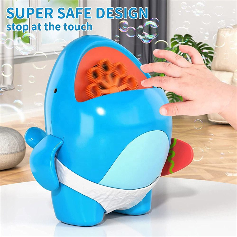 9 holes durable whale electric automatic bubble machine soap water blower toy portable bubble maker for kids summer outdoor play
