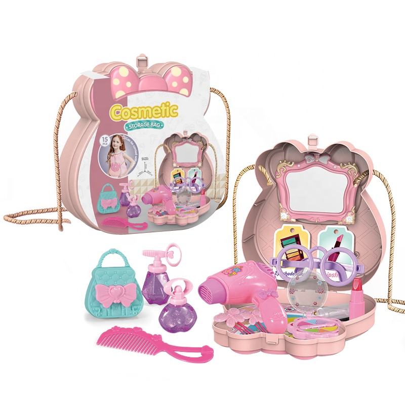 Children Make Up Toy Pretend Play Cosmetic Set Portable Shoulder Bag Role Play Beauty Set Toys for Girl Birthday Gift