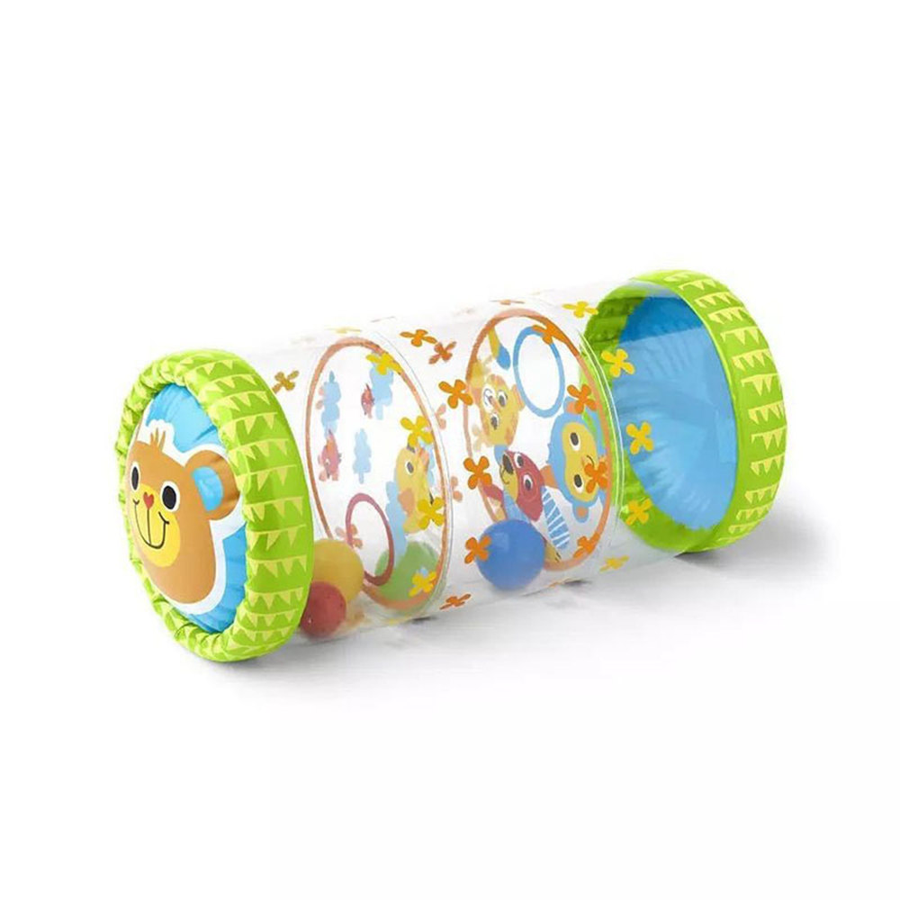 2022 Amazon Inflatable Baby Crawling Roller Training Ball Inflatable Kids PVC Roller Blow Up Toys for Toddler with Bell Ball