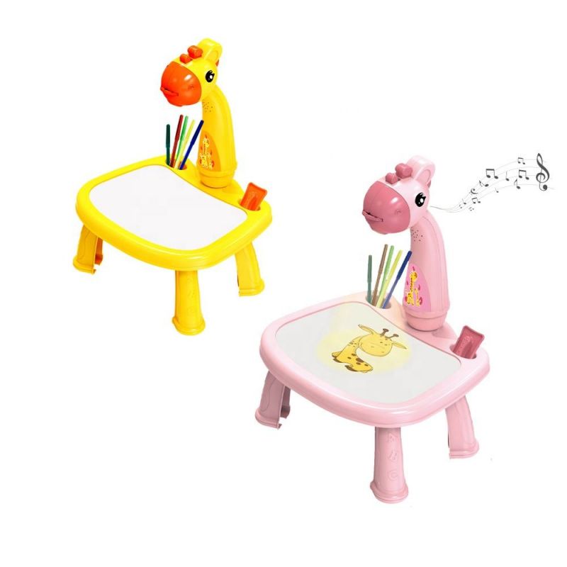 Giraffe projection painting table drawing board writing desk learning toy detachable projector multi-functional paint board desk