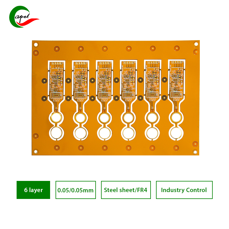 6 layer Hdi Flex Pcb Steel sheet FR4 Multilayer Pcb Manufacturing Quick Turn Prototype 