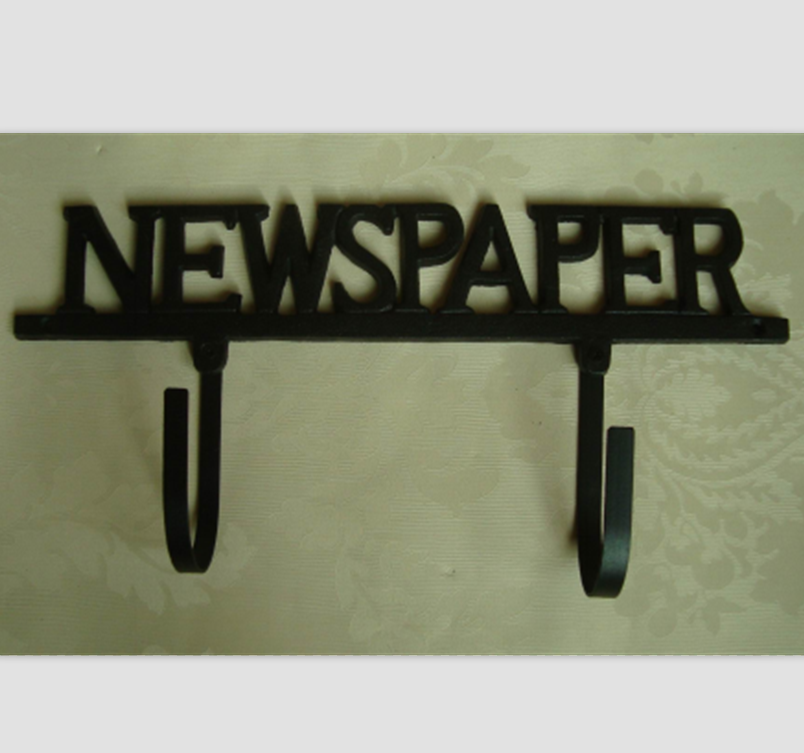 cast iron coat hook NEWSPAPER style cast iron hanger