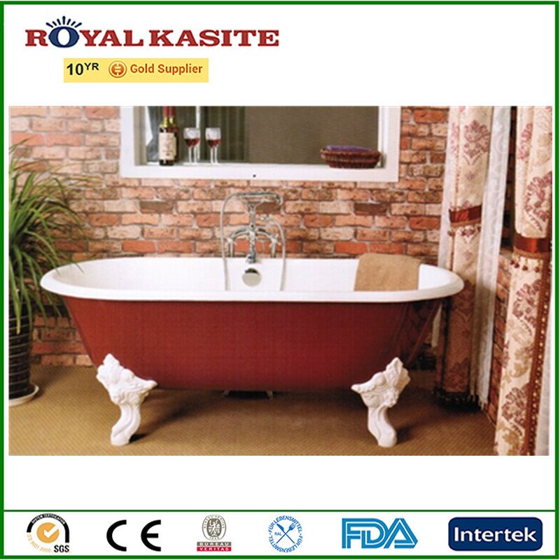 classic cast iron clawfoot bathtub, red cast iron clawfoot bathtub