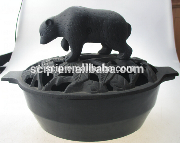 black painted cast iron humidifier bear look