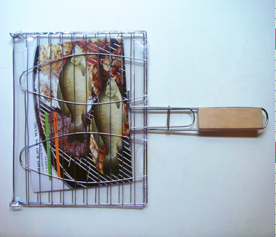 two fish grill mesh,iron BBQ Charcoal Grill factory supply