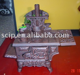 hand-made cast iron mini antique stove