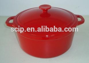 LFGB red enamel round cast iron pot
