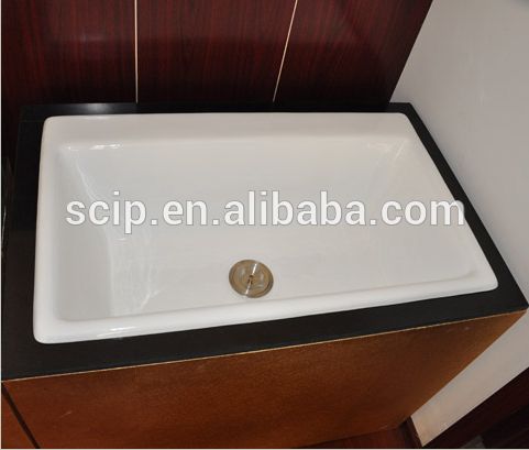 hot selling square enameled cast iron countertop sinks,cast iron countertop sinks
