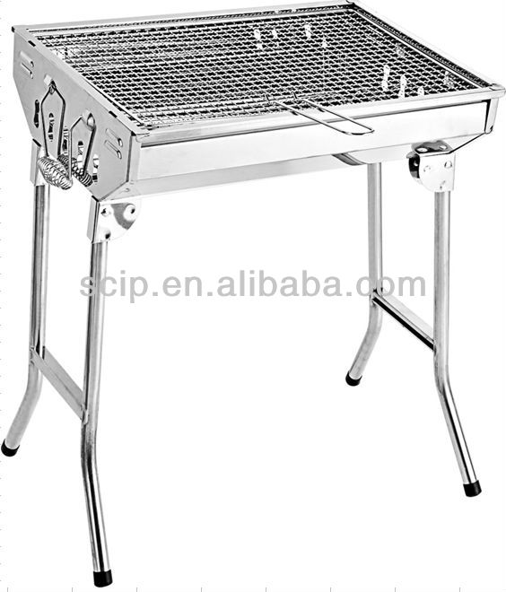 SATINLESS STEEL BBQ CHARCOAL GRILL