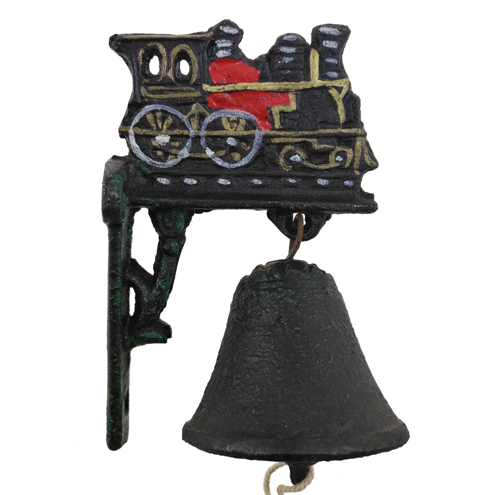 hand-painted mini train head cast iron dinner bell door bell decoration, classical style