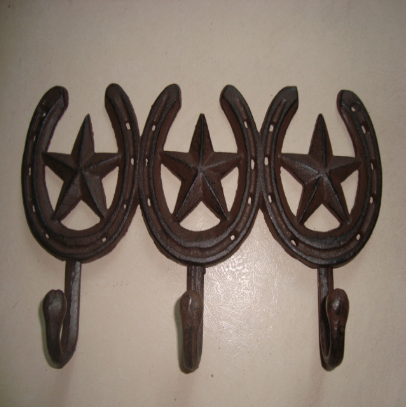 cast iron coat hook with 3 stars cast iron hanger