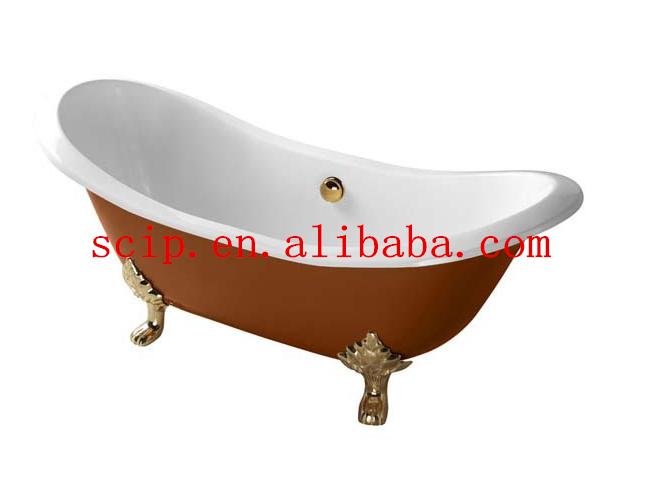 modern double slipper cast iron bathtubs, bathroom tub