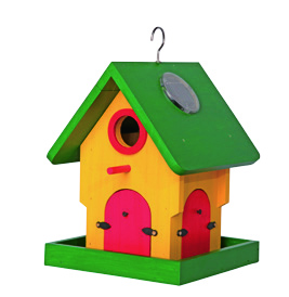 CB-PBD125583 Solar Bird Feeder House Hanging Outdoor for Cardinal, Small Cute Home Design, Decorative Gifts