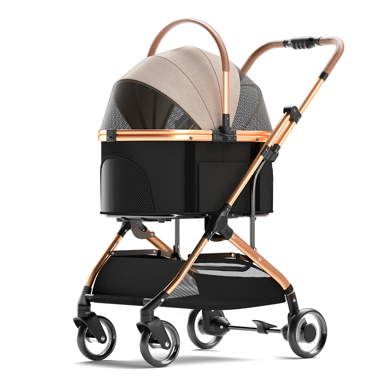 CB-PSBL09LA(-LD) Four Wheels Carrier Strolling Cart with Weather Cover, with Storage Basket
