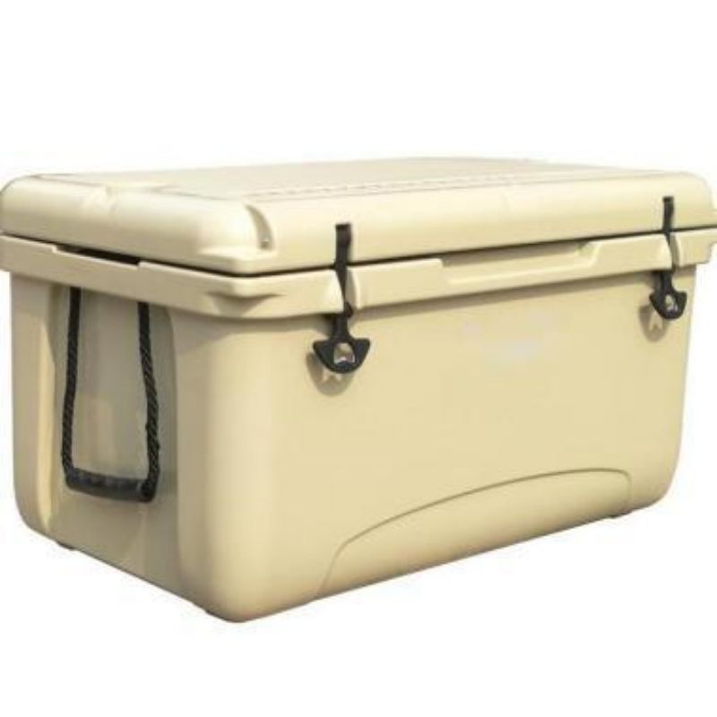 HT-RH65B Solid Portable Plastic Tan Cooler Box Keep Ice Frozen Longer