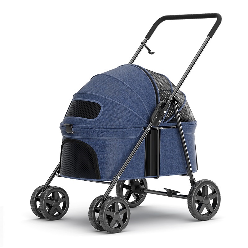CB-PSBL09LA Four Wheels Carrier Strolling Cart with Weather Cover, with Storage Basket