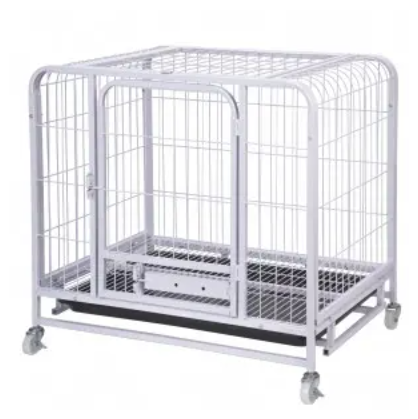 CB-PIC001FS Pet Heavy Duty Metal Open Top Cage, Floor Grid, Casters and Tray
