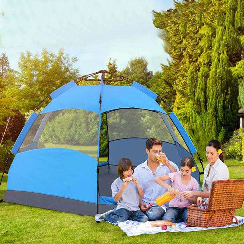 Large Tent Oxford Cloth Extended Type Camping Tent Outdoor Waterproof High Density Sunshade With Light Hook