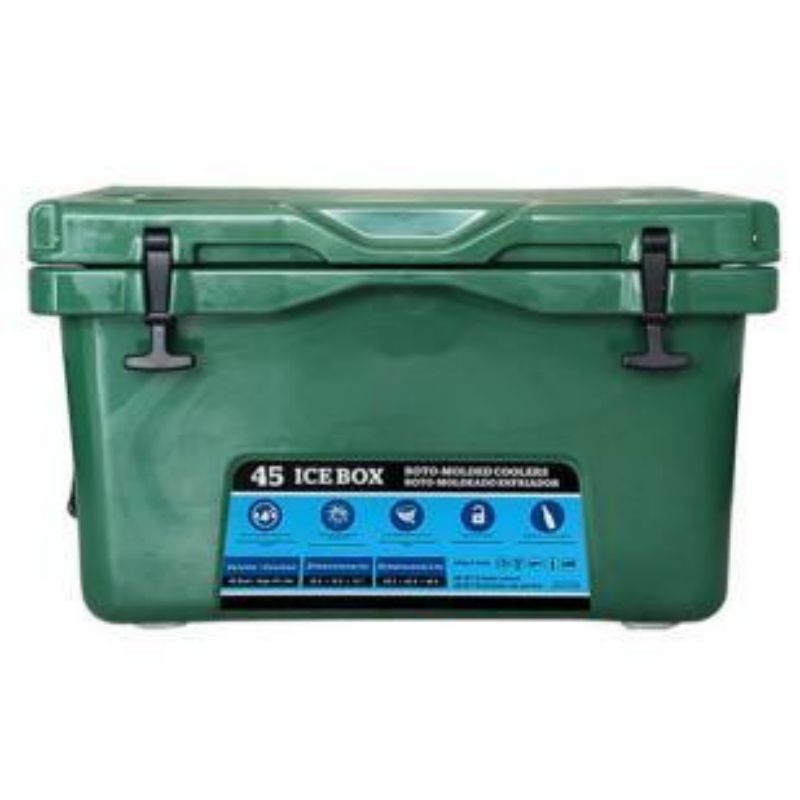HT-AH45 Solid Portable Plastic Green Cooler Box Keep Ice Frozen Longer