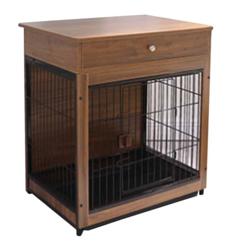 CB-PWC2501HY Dog Crate Furniture Style for Small Medium Pets, Wooden Dog Cage Table, Heavy Duty