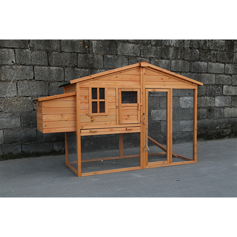 CB-PCC1811 Hen Cage with Ventilation Window and Door, Removable Tray, Garden With Gridding Fence, Backyard Pet House Chicken Nesting Box