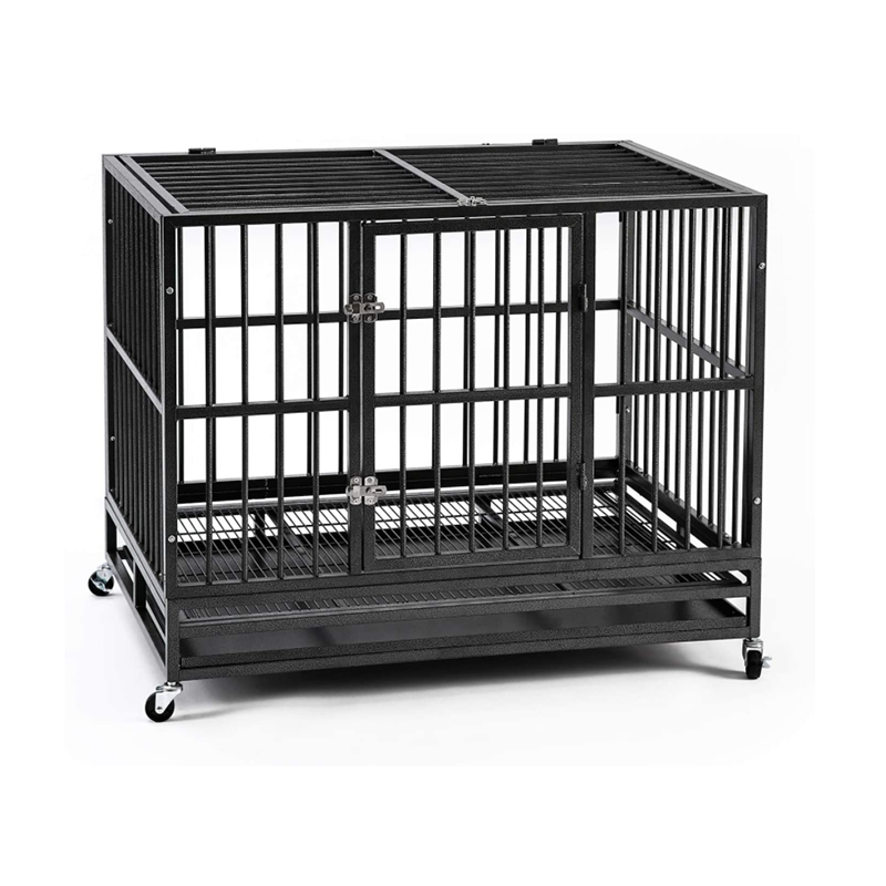 CB-PIC22122 Pet Heavy Duty Metal Open Top Cage, Floor Grid, Casters and Tray