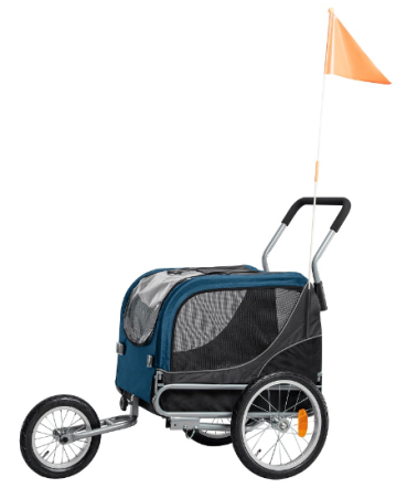CB-PBTD3E Pet Bike Trailer, Carrier for Small And Medium Pets, Easy Folding Cart Frame, Washable Non-Slip Floor