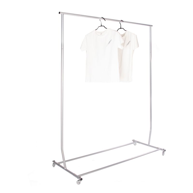 Metal Tube Clothes Hanging Coat Rack With Shoe Storage Stand Clothes Drying Rack with Wheels and Shoe Rack
