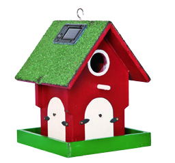 CB-PBD126151 Solar Bird Feeder House Hanging Outdoor for Cardinal, Small Cute Home Design, Decorative GiftsSolar Light Bird House