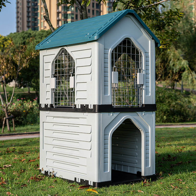 CB-PHH1503 Double Layer Dog House with Two Rooms, Multi-Door Easy To Clean And Assemble
