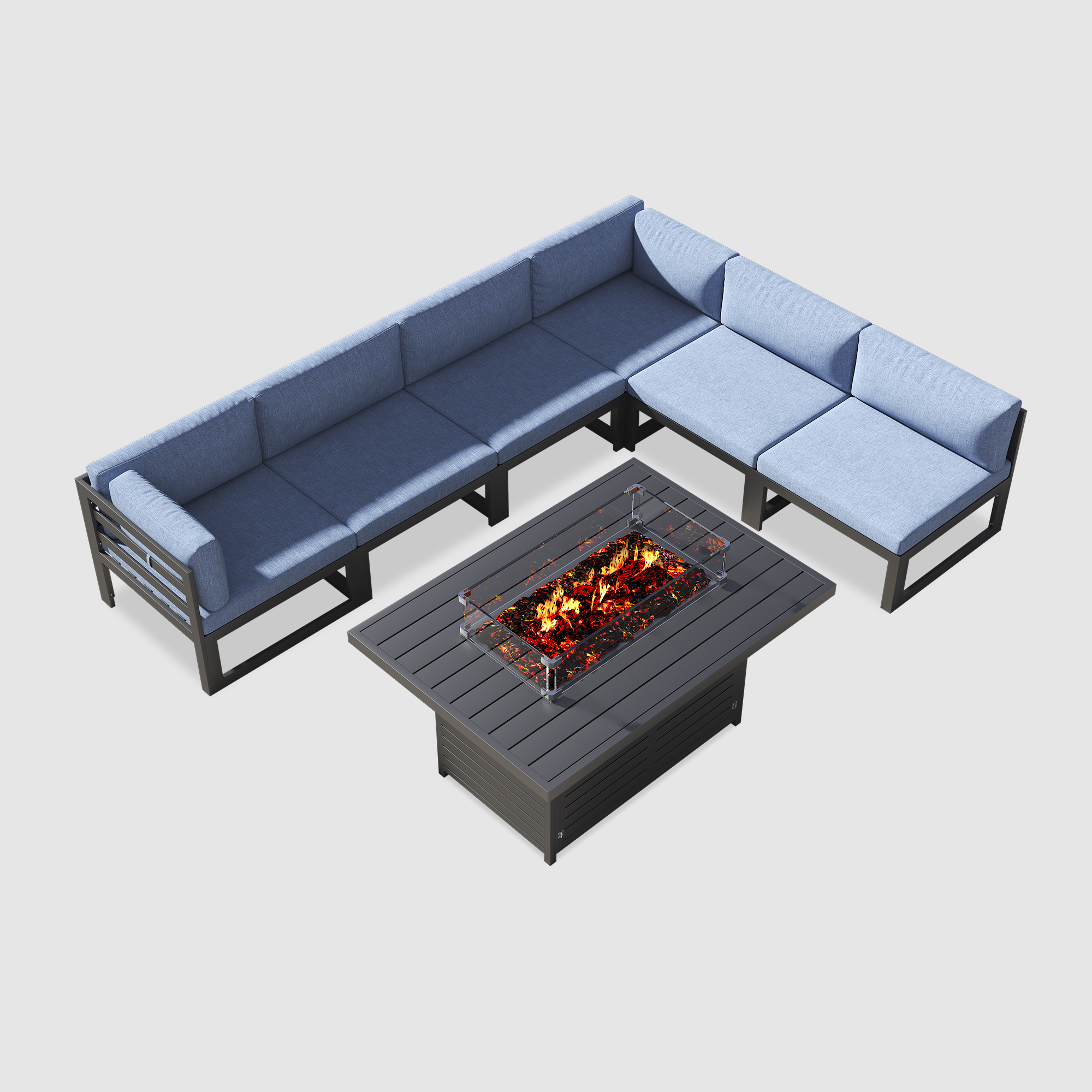aluminum Garden Outdoor Furniture Sets With Fire Pit