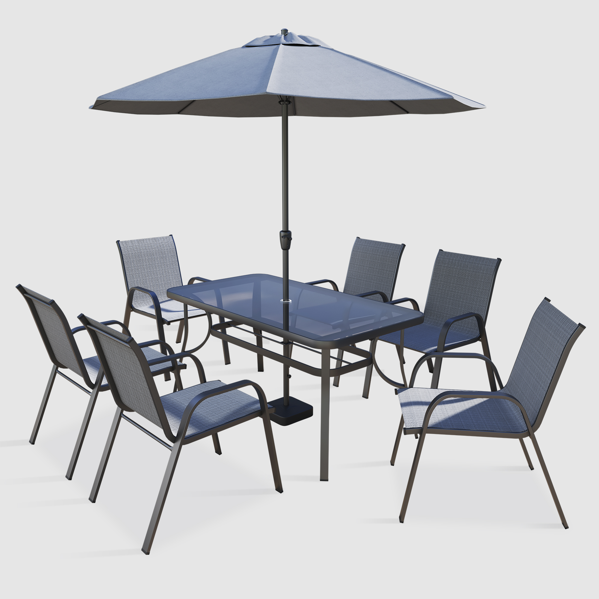 New Design Cheap Aluminum Garden Set With 4 Chairs And 1 restaurant squarmarble outdoor Table