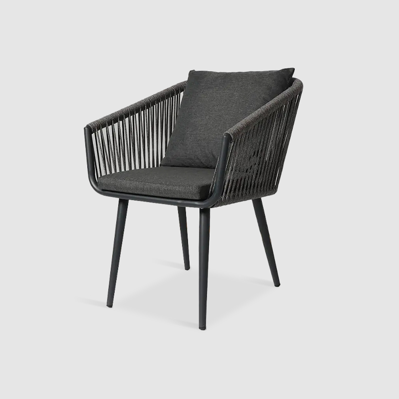 Outdoor Furniture Coffee Chair Steel Aluminum Frame Stackable PE Rattan Garden Chair table